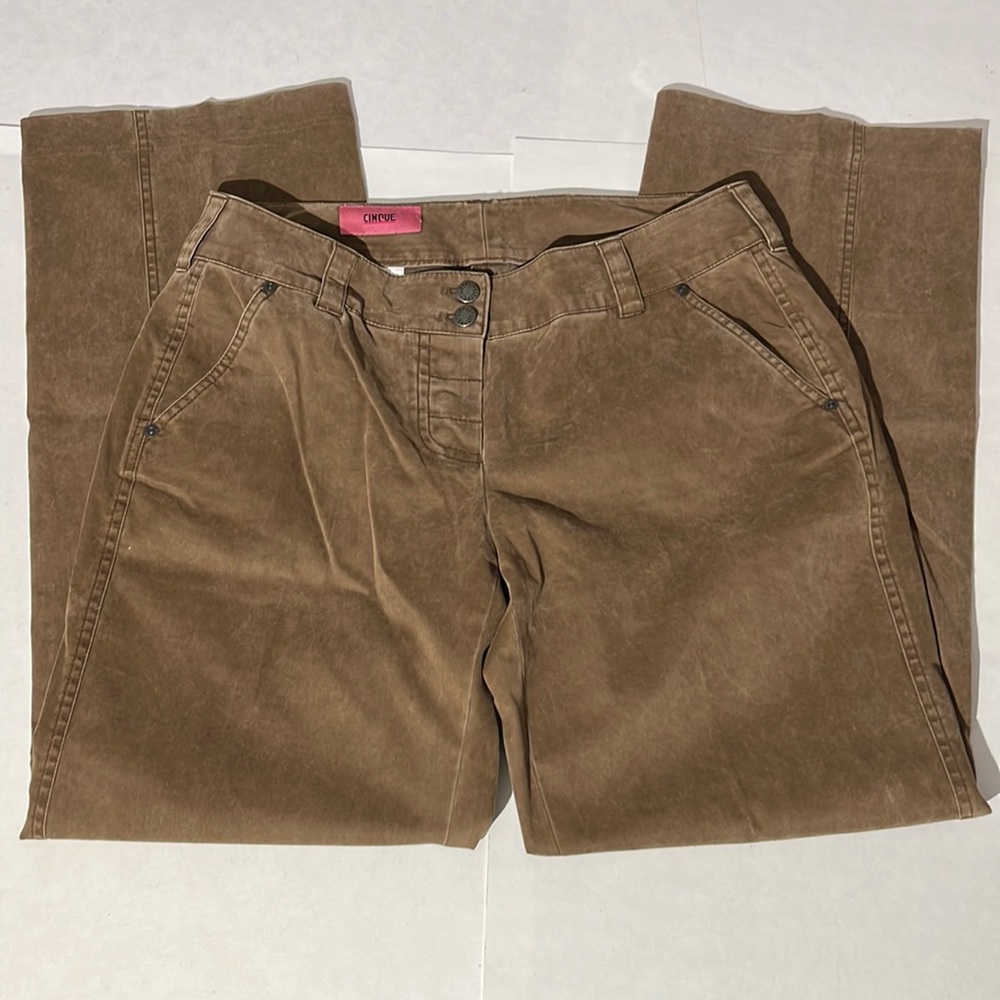 Cinque vintage milk chocolate brown wide leg pants trousers sz 42 Dennis